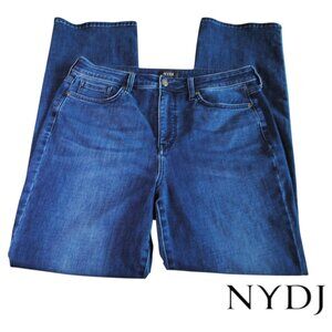 10 NYDJ Relaxed Straight Leg Lift x Tuck 31.5" Inseam Shaping Jeans Medium Blue